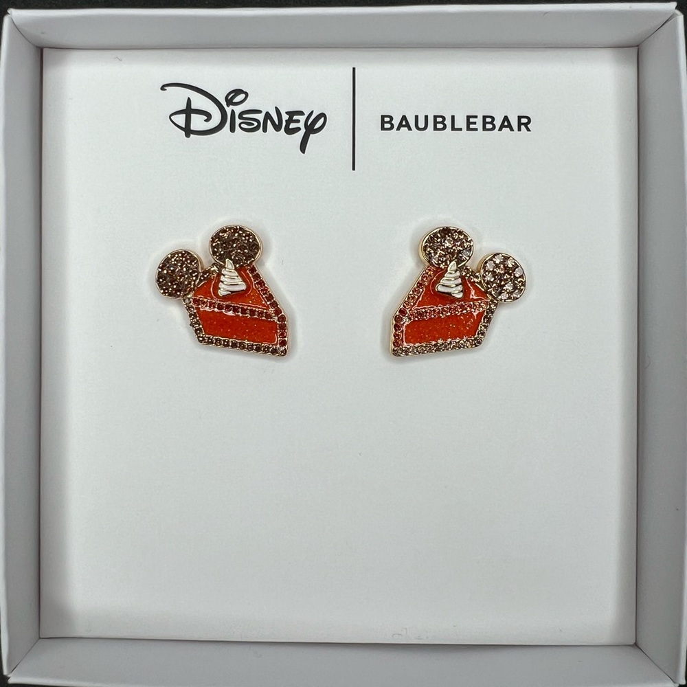 NIB Disney Baublebar Mickey Pumpkin Pie Earrings